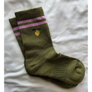 Bombas Girls Green Lemon Crew Socks Size Youth NWOT